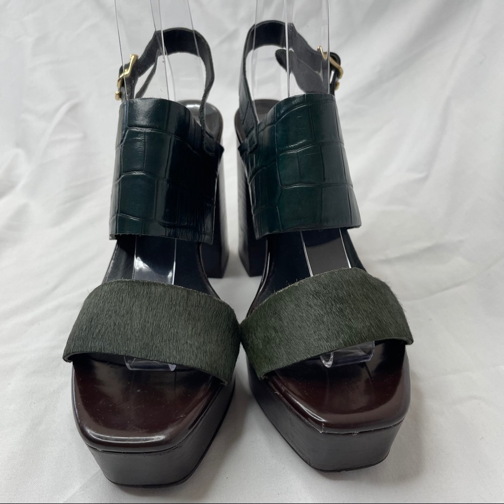 Topshop Platform Green Block Heels - Picture 4 of 11